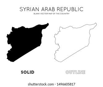 Syria map. Blank vector map of the country. Borders of Syria for your infographic. Vector illustration.