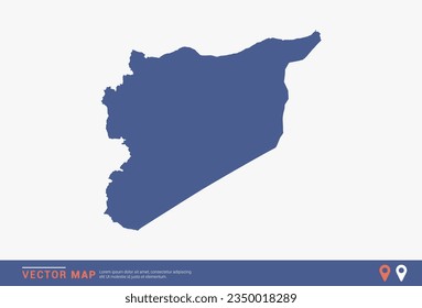 Syria Map - blue abstract style isolated on white background for infographic, design vector.