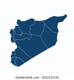 Syria map color vector modern. Silhouette map. on white background. 