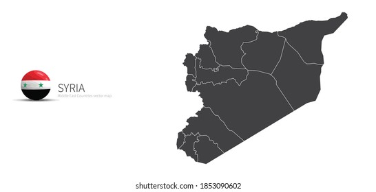 Icono de mapa y bandera de Siria
Mapa de los países del Medio Oriente.