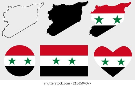 conjunto de iconos del indicador de mapa de siria