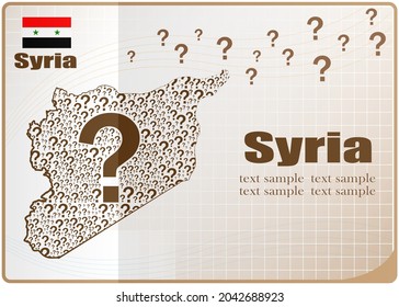 Syria map flag made from question mark.