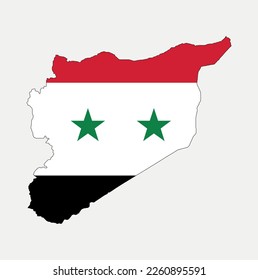 Syria map and flag national emblem graphic element Illustration template design
