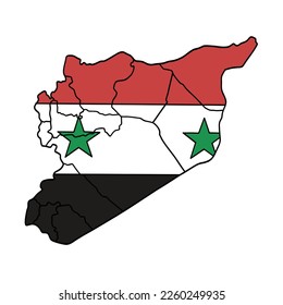 Syria map and flag vector Illustration. Pray for Syria, earthquake