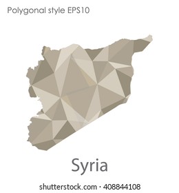 Syria map in geometric polygonal style. Abstract triangle, modern design background