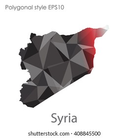 Syria map in geometric polygonal style. Abstract triangle, modern design background