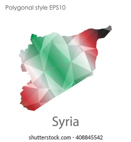 Syria map in geometric polygonal style. Abstract triangle, modern design background