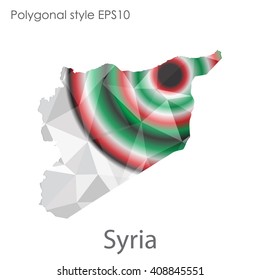 Syria map in geometric polygonal style. Abstract triangle, modern design background