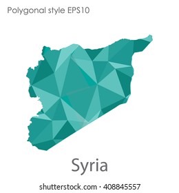 Syria map in geometric polygonal style. Abstract triangle, modern design background