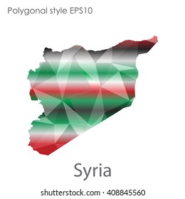 Syria map in geometric polygonal style. Abstract triangle, modern design background