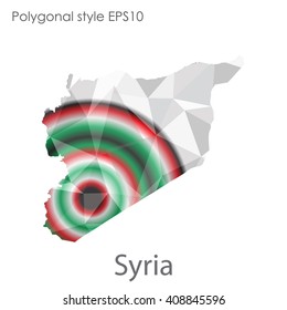 Syria map in geometric polygonal style. Abstract triangle, modern design background