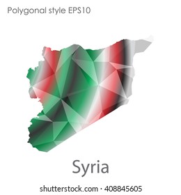 Syria map in geometric polygonal style. Abstract triangle, modern design background