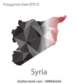 Syria map in geometric polygonal style. Abstract triangle, modern design background