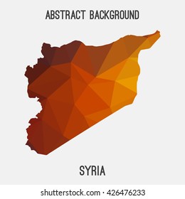 Syria map in geometric polygonal style.Abstract tessellation,modern design background. Vector illustration EPS8