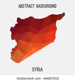 Syria map in geometric polygonal,mosaic style.Abstract tessellation,modern design background. Vector illustration EPS8