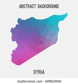Syria map in geometric polygonal,mosaic style.Abstract tessellation,modern design background,low poly. Vector illustration.