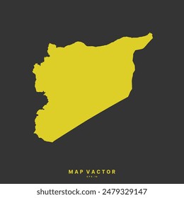 Syria map golden yellow color High Detailed on gray background. Abstract design vector illustration eps 10