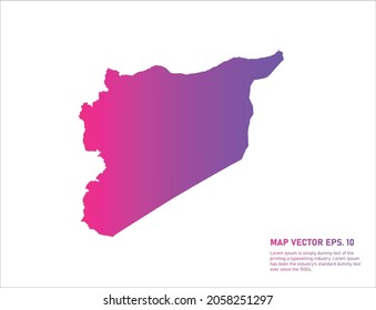 Syria map gradient color . on white background. 