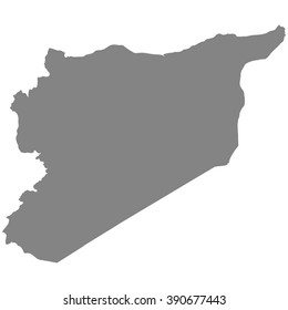 Syria map in gray on a white  background