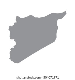 Syria map in gray on a white background