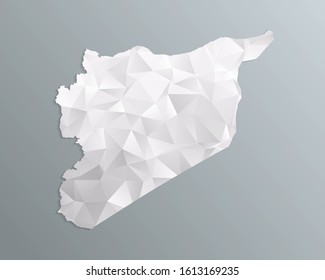 Syria map gray in polygonal style on dark background. isolated vector illustration eps 10.