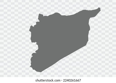 Syria Map grey Color on White no demarcation line Background  Png
