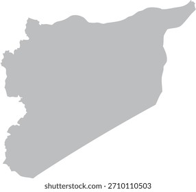 Syria Map Grey Silhouette Editable Vector