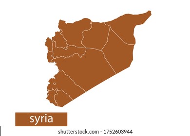 syria map High Detailed on white background. Abstract design vector illustration eps 10. Orange color.