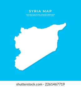 Syria map. High detailed vector map of Syria on blue background.