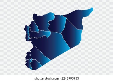 Syria Map indigo Color on White Background quality files png