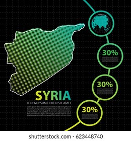 Syria map infographic design template