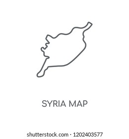 Syria map linear icon. Syria map concept stroke symbol design. Thin graphic elements vector illustration, outline pattern on a white background, eps 10.