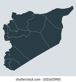 Syria map on gray background vector, Syria Map Outline Shape Gray on White Vector Illustration,
