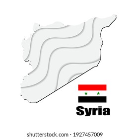 Mapa de Siria sobre fondo blanco. ilustración vectorial.