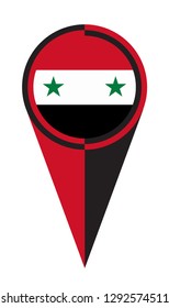 Syria map pointer pin icon location flag marker