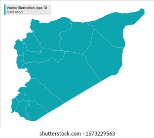 syria map with regions vector illustration on white background