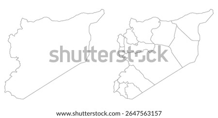 Syria map set. Map of Syria in set with white color