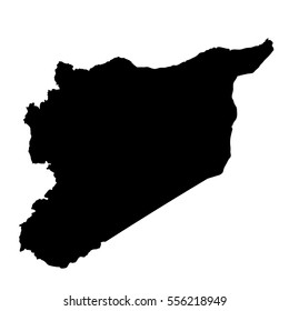 Syria map. Silhouette in black on a white background isolated