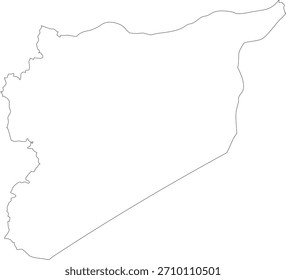 Syria Map Stroke Outline Stroke Transparent Editable Vector