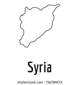 Syria map thin line. Simple illustration of Syria map vector isolated on white background