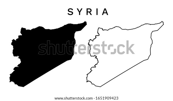 Syrien Karte Vektorillustration Blankokarte Von Syriens Stock Vektorgrafik Lizenzfrei