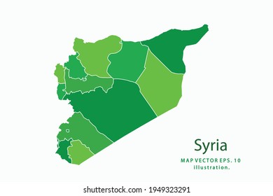 Syria map. Vector eps10. green color. on white backgrounds.