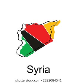 Syria map vector, map of Syria High-detail border map, illustration design template