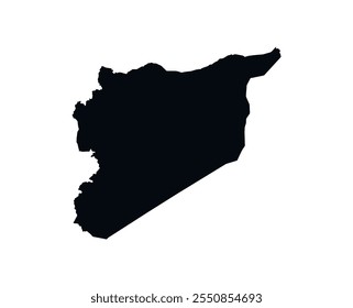 Syria Map vector icon. Map of Syria Black Silhouette.