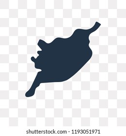 Syria map vector icon isolated on transparent background, Syria map transparency concept can be used web and mobile