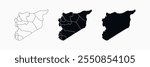 Syria Map vector icon. Map of Syria various styles.