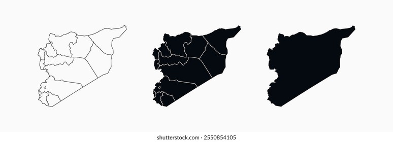 Syria Map vector icon. Map of Syria various styles.