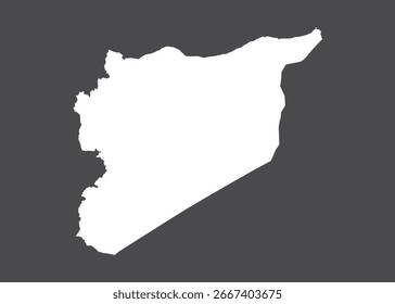 Vector del mapa de Siria, color blanco, no aislado en fondo oscuro