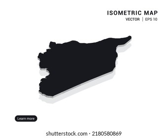 Syria map white on pink background with 3d isometric vector illustration