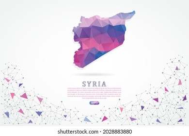 Syria map - World Map International vector template with polygon pink color gradient isolated on white background for education, website, banner, infographic - Vector illustration eps 10